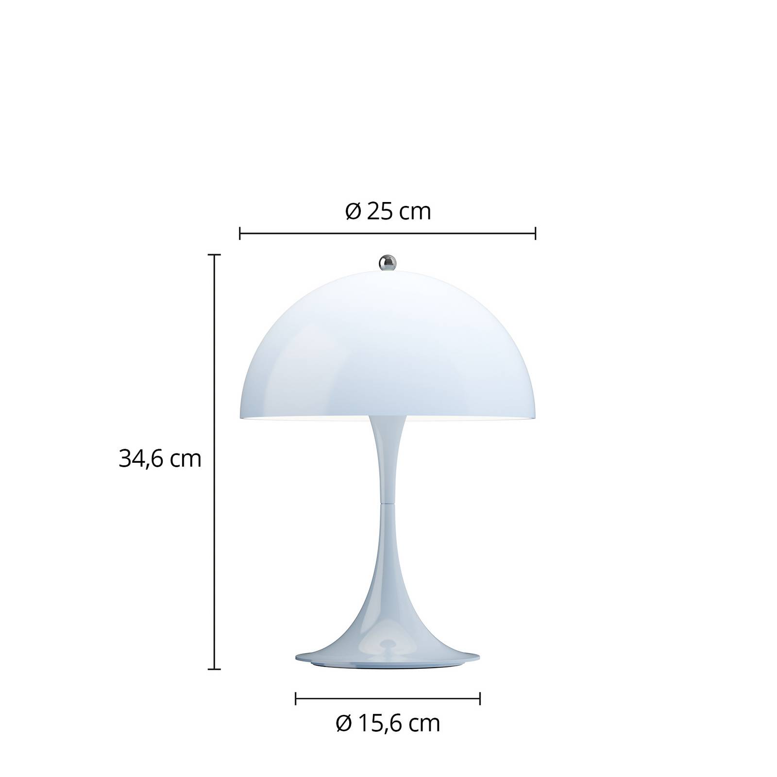 Louis Poulsen Akkulampe Panthella PORTABLE 250 hellblau IP44