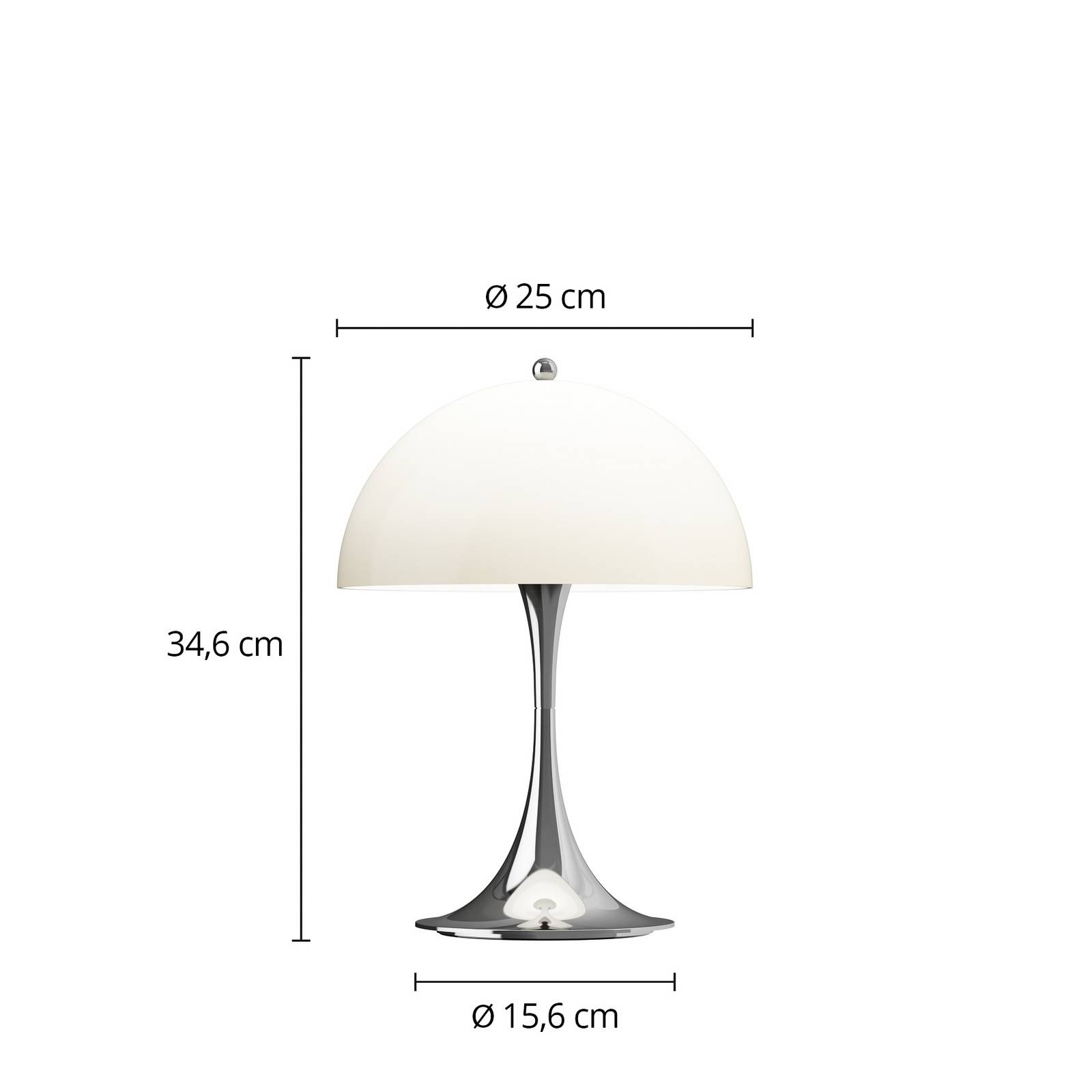 Louis Poulsen Akkulampe Panthella PORTABLE 250 chrom/beige