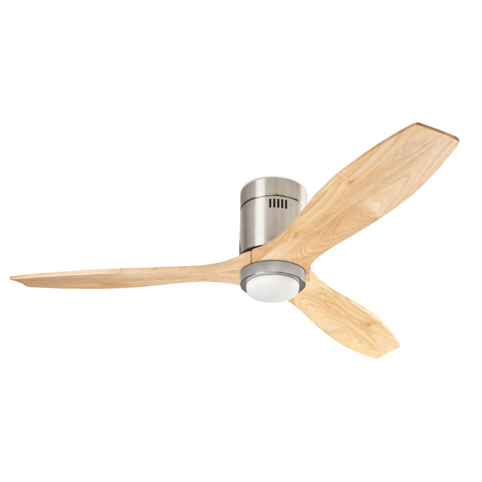 LED-Deckenventilator Stem, Holz hell, DC leise, Ø 137 cm CCT
