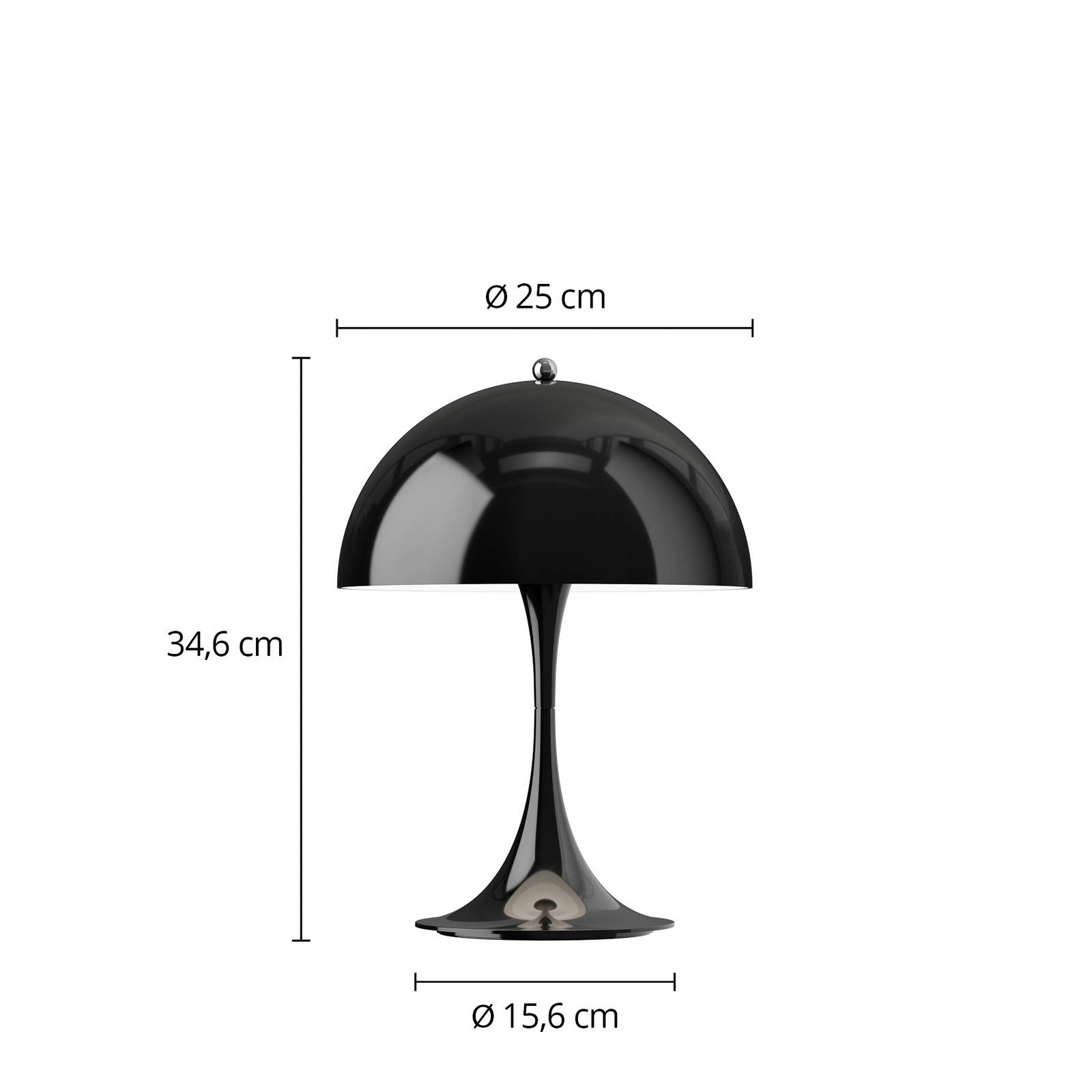 Louis Poulsen Akkulampe Panthella PORTABLE 250, schwarz IP44