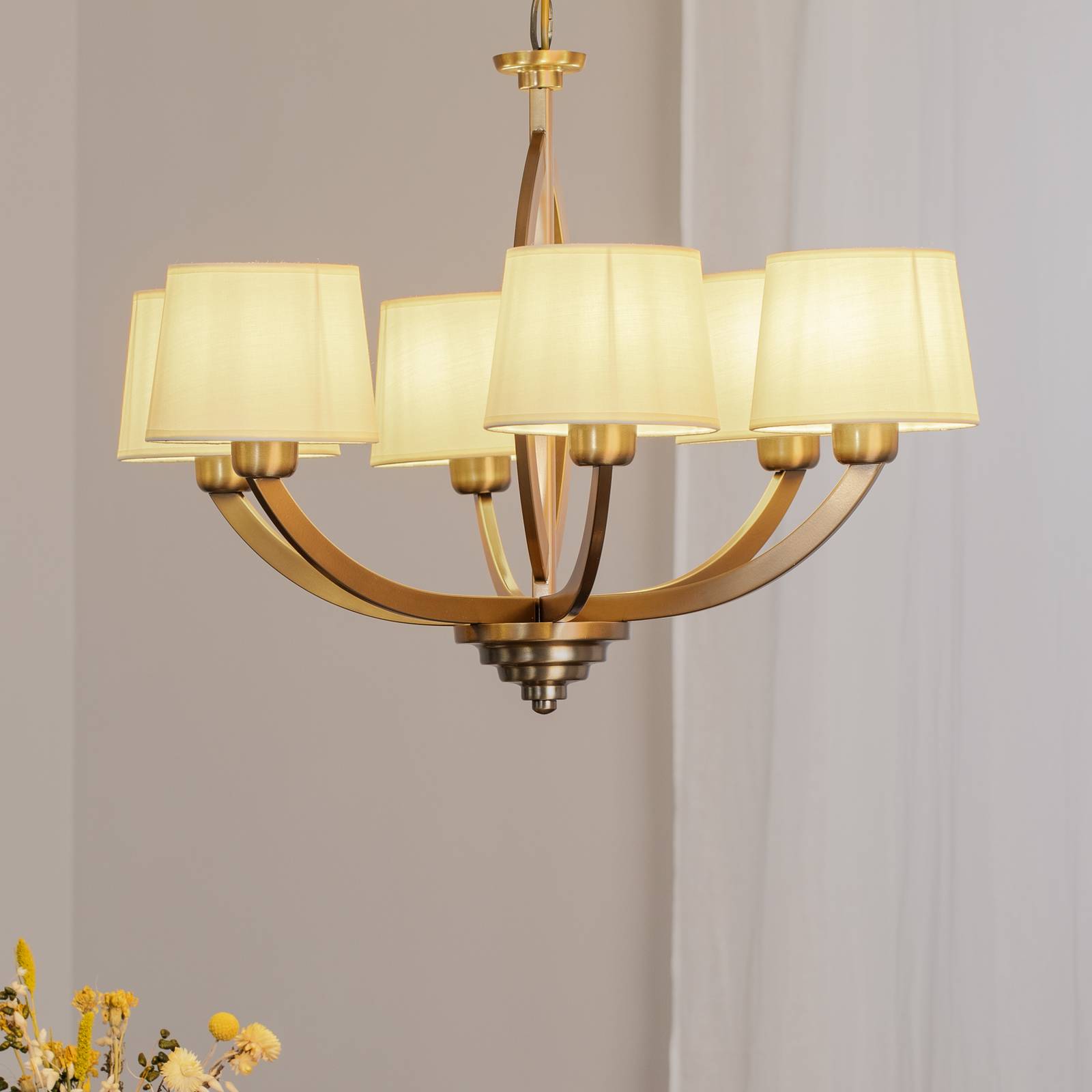Kronleuchter AV-1876-6ES sechsflammig mit Schirmen