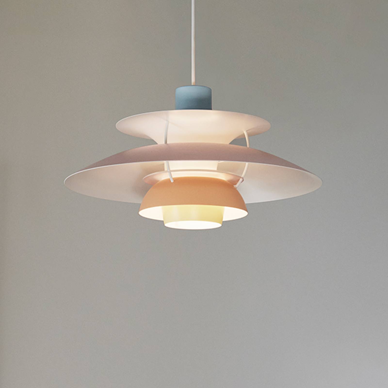 Louis Poulsen PH 5 Pastels blau/rosé/pfirsich