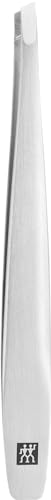 ZWILLING Pinzette Schräg (Zupfen von Augenbrauen, entfernen von Splittern, handgeschliffene, angeraute Spitzen, hypoallergen), Premium, Silber, 90 mm
