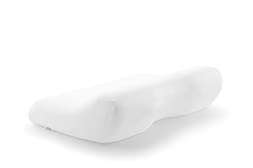 TEMPUR ErgoPlus MDV Kopfkissen Memory Foam, ergonomisches Nackenstützkissen für Rücken- und Seitenschläfer, Liegefühl fest, L (54 x 32 x 12.5/7 cm), Weiß