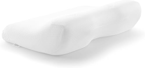 TEMPUR ErgoPlus Kopfkissen Memory Foam, ergonomisches Nackenstützkissen für Rücken- und Seitenschläfer, Liegefühl fest, S (54 x 32 x 9.5/5 cm), Weiß