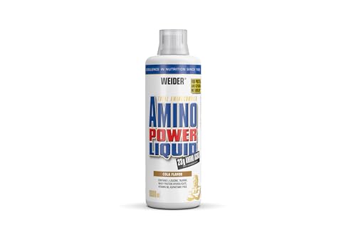 Weider - Amino Power Liquid - Flüssiges Hydrolysiertes Protein - Aminosäuren - 23g Protein pro 45 ml für Muskelaufbau - Mit L-Leucin, Taurin, Vitamin B6 - 1 Liter - Cola