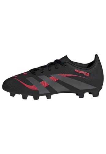 adidas Unisex Kinder Predator Club Firm Ground/Multi Ground Football Boots Kids, Core Black/Grey Four/Lucid Red, 35 1/2 EU