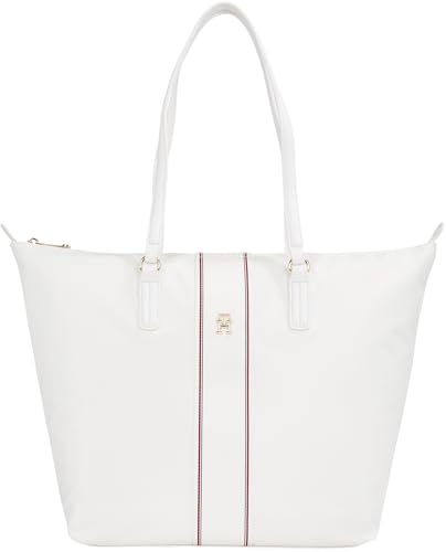 Tommy Hilfiger Damen Tote Bag Tasche Poppy mit Logo, Elfenbein (Ecru Corp), Einheitsgröße