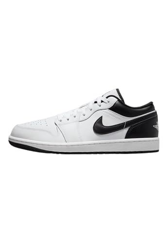 Nike Herren Air Jordan 1 Low Sneaker, Weiß, Schwarz, 10.5