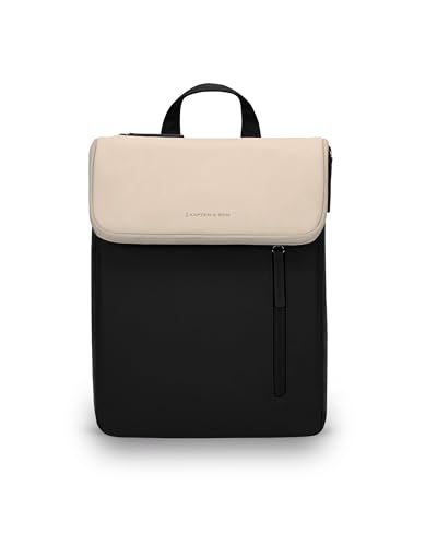 Kapten & Son Rucksack Vallen Cream Black 6 L | Rucksack Damen & Herren Beige Schwarz | ideal als Tagesrucksack, Daypack, für die City | Rucksackhandtaschen