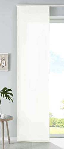 1er Set Schiebegardine Flächenvorhang Mikrofaser Vorhang Gardine Raumteiler HxB 245x60 cm Creme Matt Paneelwagen Beschwerungsstange, 85600N