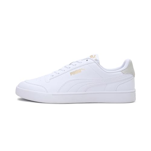 PUMA Unisex Puma Shuffle Sneaker, Puma White-Puma White-Puma Team Gold, 39 EU