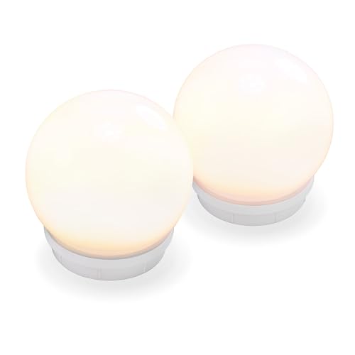 esotec Solar Leuchtkugeln Duo Color, schwimmend, 2er Set, Akku, Solarleuchte, runde schwimmfähige LED Solarkugel, Gartenliebhaber Geschenk, Teichkugeln, Kunststoff, outdoor, wetterfest, ⌀=15cm, 102125