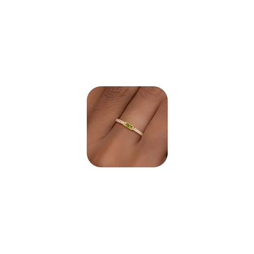 ZOERAY Ringe Gold für Damen Wasserfest Geburtsstein 18K Vergoldete Damenring mit Zirkonia Stapelbare Ring mit Stein Aquamarin Citrin Peridot Edelstein Ringe Frauen Verlobungsringe Geburtstag Geschenke