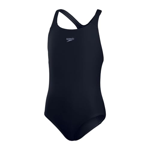 Speedo Mädchen ECO Endurance+ Medalist Badeanzug | Chlorbeständig | Recyclingmaterial | Bequeme Passform | Schwimmunterricht | Badeurlaub Badeanzug, True Navy, 7-8