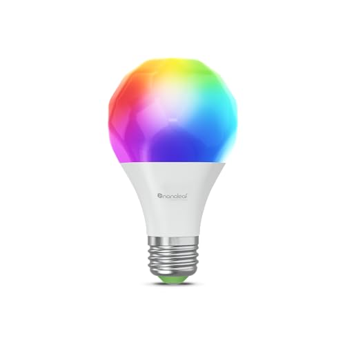 Nanoleaf Matter Essentials Glühbirne, Smarte RGBW E27 LED Lampe - Matter über Thread, Bluetooth 16 Mio. Farben LED Lampe, Bildschirm Sync, Funktioniert mit Google Home Apple, Deko und Gaming