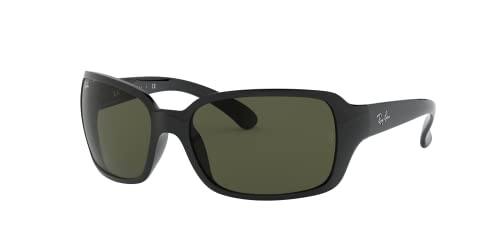 Ray-Ban womens Rb4068 Sonnenbrille, Schwarz (Gestell: Schwarz Glas: Grün 601), Large (Herstellergröße: 60) EU