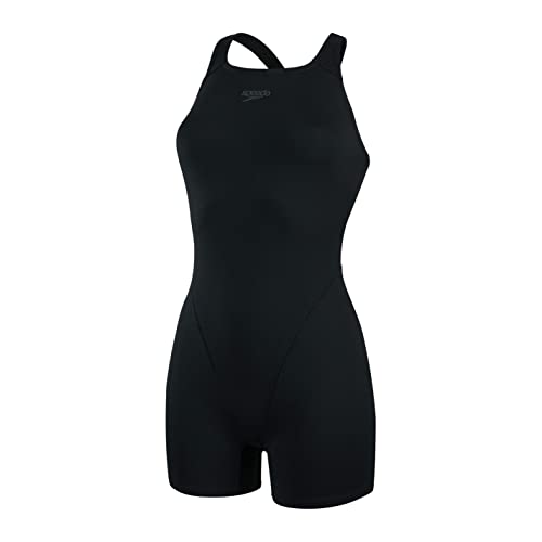 Speedo Damen Eco Endurance+ Legsuit Badeanzug | Chlorbeständig | Recyclingmaterial | Schwimm-Fitness | Training | Urlaub Schwimmbekleidung, Schwarz, 32