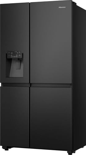 Hisense RS818N4IFD Freistehend Side-by-Side-Kühlschrank, Schwarz, 632 l