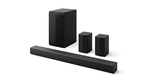 LG DS60TR 5.1ch Soundbar Dolby Audio (440W) mit Subwoofer und Rücklautsprechern (AI Sound Pro, Wow Interface, Bluetooth, HDMI ARC, Wandmontage möglich) [2024], Schwarz