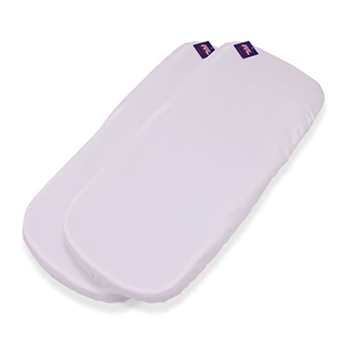 Tititnins® 2er-Pack Matratzenbezug für Bugaboo Camaleon 3 Plus, Pique weiß, Spannbettlaken, 100 % Baumwolle