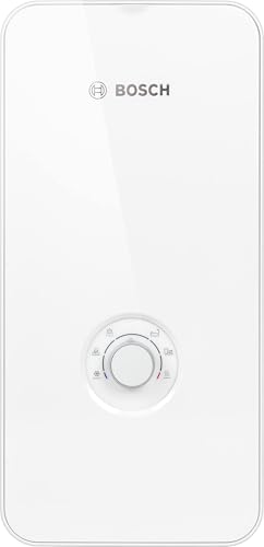 Bosch elektronisch geregelter Durchlauferhitzer Tronic Comfort AquaStop 21/24/27 kW - Umschaltbar, druckfest, stufenlose Temperaturwahl, moderne Glas-Optik, weiß [Energieklasse A]