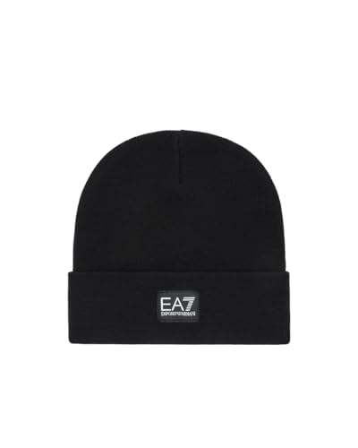 Emporio Armani EA7 Unisex Train Beanie, 7Y000044, Schwarz , 56