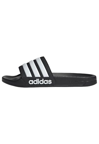 adidas Unisex Adilette Shower Slides, Core Black / Cloud White, 44.5 EU