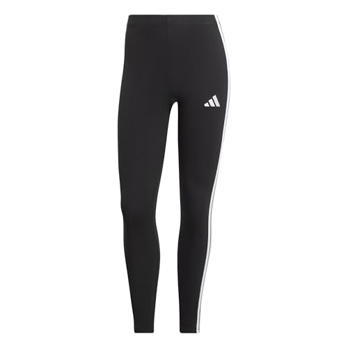 Adidas Damen Essentials 3-Stripes Cotton Leggings, Black/White, L