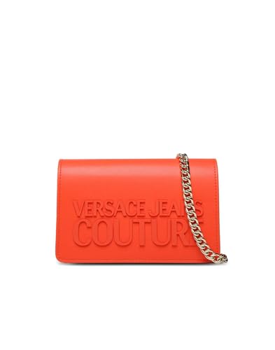 VERSACE JEANS COUTURE Damen Handtasche rot mit Logo auf der Vorderseite. Innen zwei Fächer. Abnehmbarer Schultergurt, Verschluss Tasche im Teil, rot, Einheitsgröße