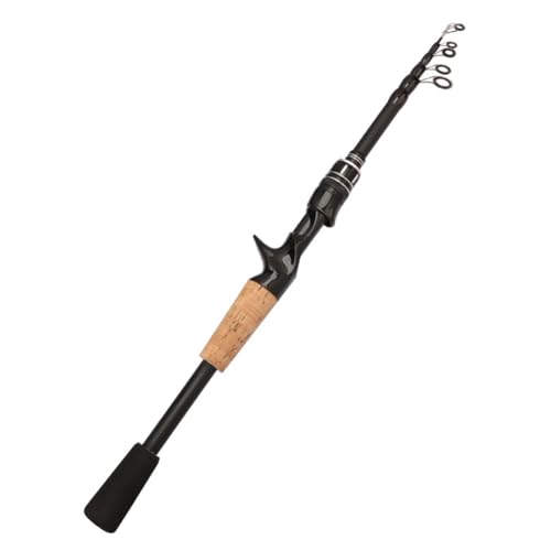 AMZLORD Spinn-Teleskop-Angelrute, leichte, zusammenklappbare Angel-Baitcasting-Rute, professionell, tragbar, for Salzwasser- und Süßwasserfischen