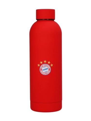 FC Bayern München I Edelstahlflasche I Trinkflasche I 0,5 l I Rot I Schule I Kindergarten I Fußball