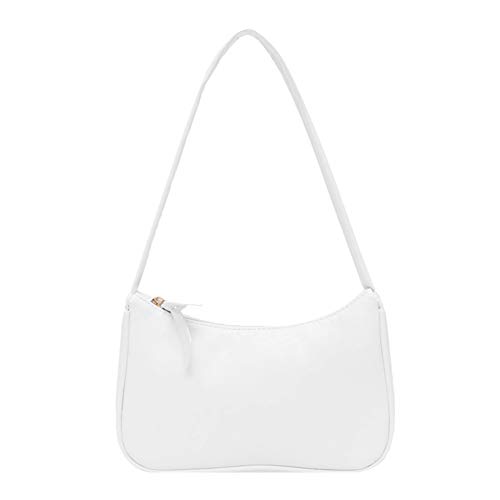 XUNXIANZHAO Everpertuk Umhängetasche Damen,Retro Umhängetasche, Schultertasche Leder Unterarm-Paket Frauen Clutch Bag, Achsel Handtaschen Schultertasche,Retro Totes Taschen (Weiß)