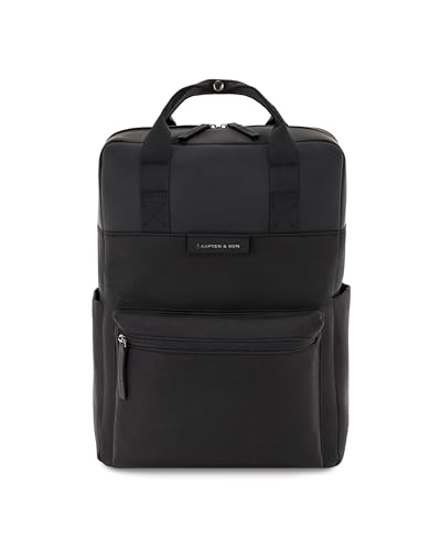 Kapten & Son Rucksack Bergen All Black 11 L | Rucksack Damen & Herren Schwarz | Tagesrucksack mit 13