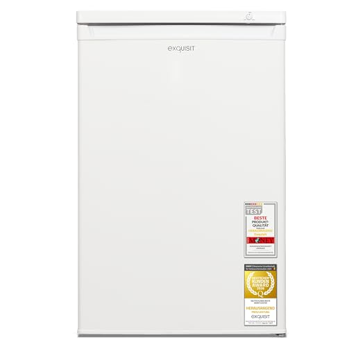 Exquisit Gefrierschrank | 91 l Nutzinhalt, Energieeffizienzklasse E, 40 dB(A) | kompakte Bauform, 4-Sterne-Gefrieren, manuelle Temperaturregelung, wechselbarer Türanschlag | GS512-040E weiss