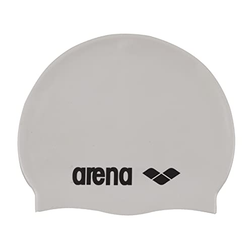 ARENA Unisex – Erwachsene Classic Silicone Badekappe, White-Black (15), Einheitsgröße EU