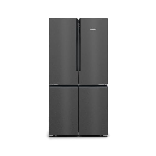 Siemens KF96NAXEA iQ500 French Door Kühlschrank, 183 x 91 cm, 405 L Kühlen + 200 L Gefrieren, hyperFresh längere Frische, noFrost nie wieder abtauen, superCooling schnellere Kühlung, Edelstahl Schwarz