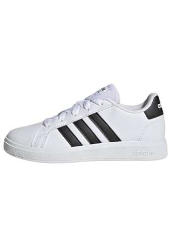 adidas Unisex Kinder Grand Court Lifestyle Tennis Lace-Up Shoes, Cloud White / Core Black / Core Black, 38 2/3 EU