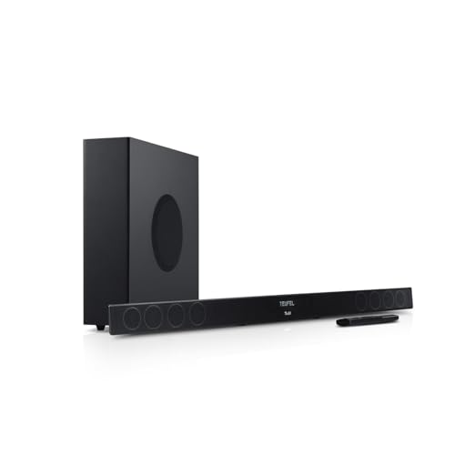 Teufel CINEBAR 11 Mk4-2.1 Dolby Atmos Soundbar mit kabellosem Platzsparender Subwoofer, Bluetooth, HDMI 3D ARC CEC, 4K Pass Through, Touch Panel - schwarz