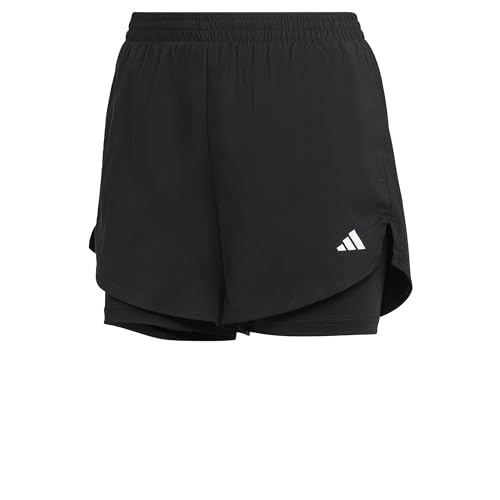 adidas Damen AEROREADY Made for Training Minimal Two-in-One Shorts, Black / White, M