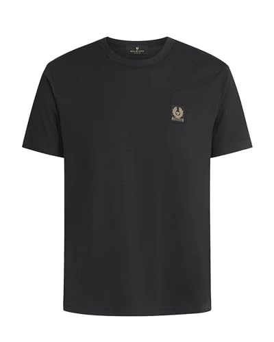 Belstaff Herren T-Shirt Schwarz XL Slim Passform Phoenix-Patch Baumwolle Sommer Streetwear T-Shirt