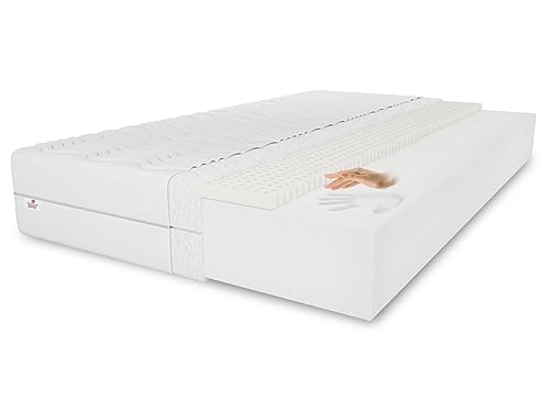 Latexmatratze Memory 180x200 cm, Höhe 11 cm, Härtegrad H3, Farbe: Aloe Vera, inkl. Bezug