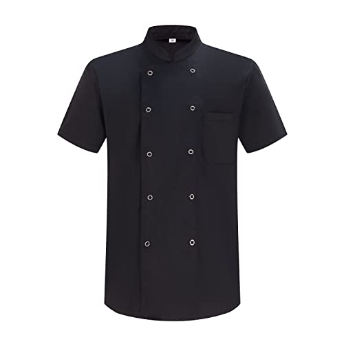 MISEMIYA - Herren Kochjacke - Herren Kochjacke - Hospitality Uniform 6821 - Large, Kochjacke 6821 - Schwarz