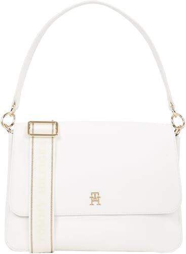Tommy Hilfiger Damen Schultertasche Joy mit Logo, Weiß (Ecru), Einheitsgröße