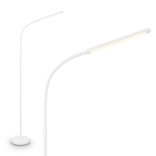 BRILONER - LED Stehlampe mit Touch, dimmbar, Speicherfunktion, Leselampe, Wohnzimmerlampe, Schlafzimmer Deko, Deckenfluter, Standleuchte, Stehleuchte, 21 x 170 cm, Weiß