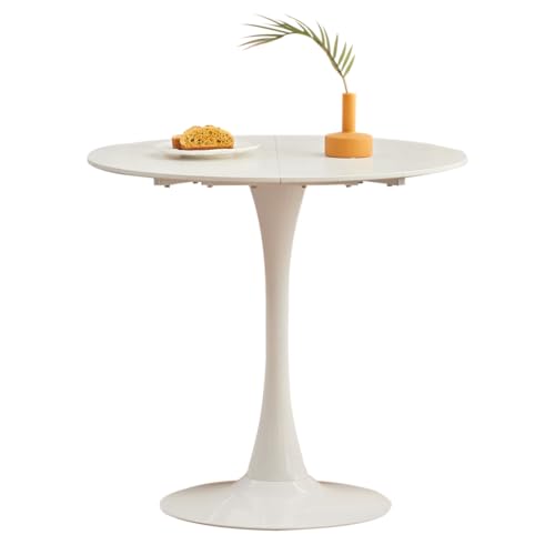 GrandCA HOME 80cm weißer moderner runder Esstisch,Tisch rund 80 cm, Esstisch rund,geeignet für 2–4 Personen, Geeignet für Küche,Wohnzimmer, Esszimmer,Weiß