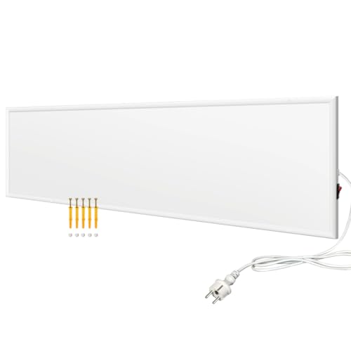 EVOKOR Infrarotheizung 350W, Infrarot Heizung Heizplatte Heizkörper Heizpaneel, Infarotheizkoerper Wandmontage mit Überhitzungsschutz, Wandheizung Elektrisch, Elektroheizung Energiesparend-1220*320mm