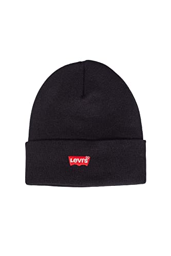 Levi's Herren Red Batwing Embroidered Slouchy Beanie Strickmütze, Schwarz (Regular Black 59), One Size (Herstellergröße: UN)