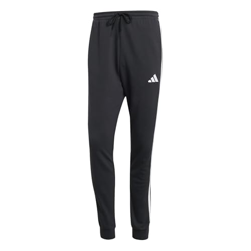 adidas Herren Essential Three Stripes French Terry Pant, Black/White, L
