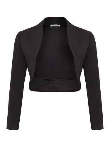 DANAEST Damen Langarm Bolero Festlich Strickjacke (700), Grösse:L, Farbe:Schwarz